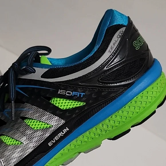 Saucony Men's Zealot Iso 2 Fit Everun Running Shoes Blue Run-Dry Sneakers Sz 14 - Picture 8 of 11
